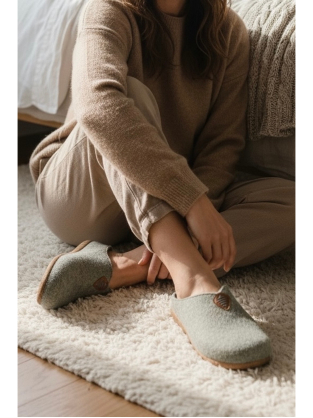 Taos Wilderness My Sweet Wool Slippers Women’s EU 40 US 9-9.5 Gray Cozy House
